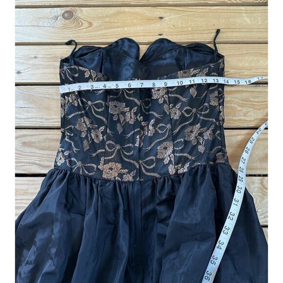Vintage Gunne Sax Jessica Mcclintock Strapless Party Dress Size 7 Women’s Black - Picture 5 of 6